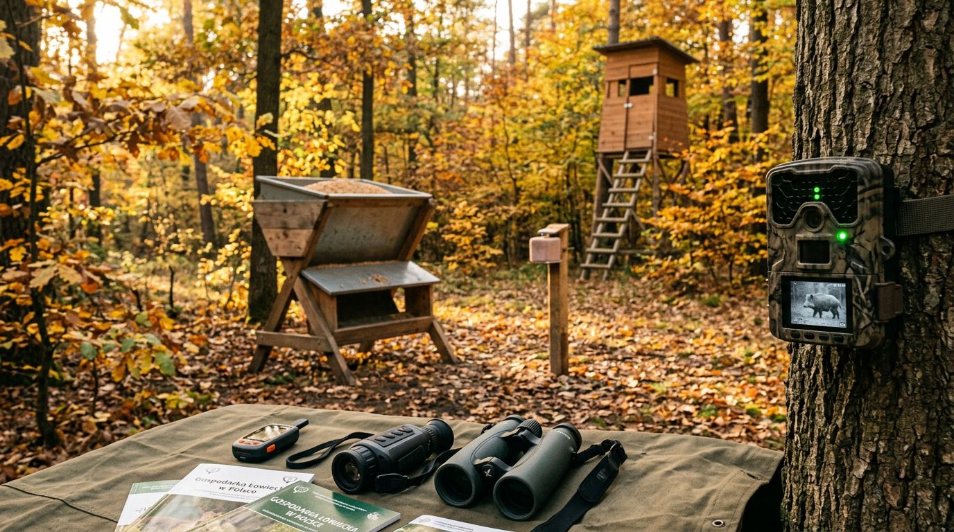 Urządzenia łowieckie 2026 – karmniki, soliska, ambony i fotopułapki